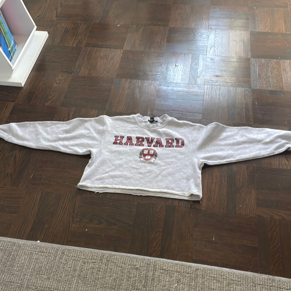 Forever 21 cropped Harvard crew neck